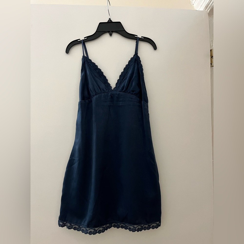 Pull&Bear Deep Blue Lace Slip Dress